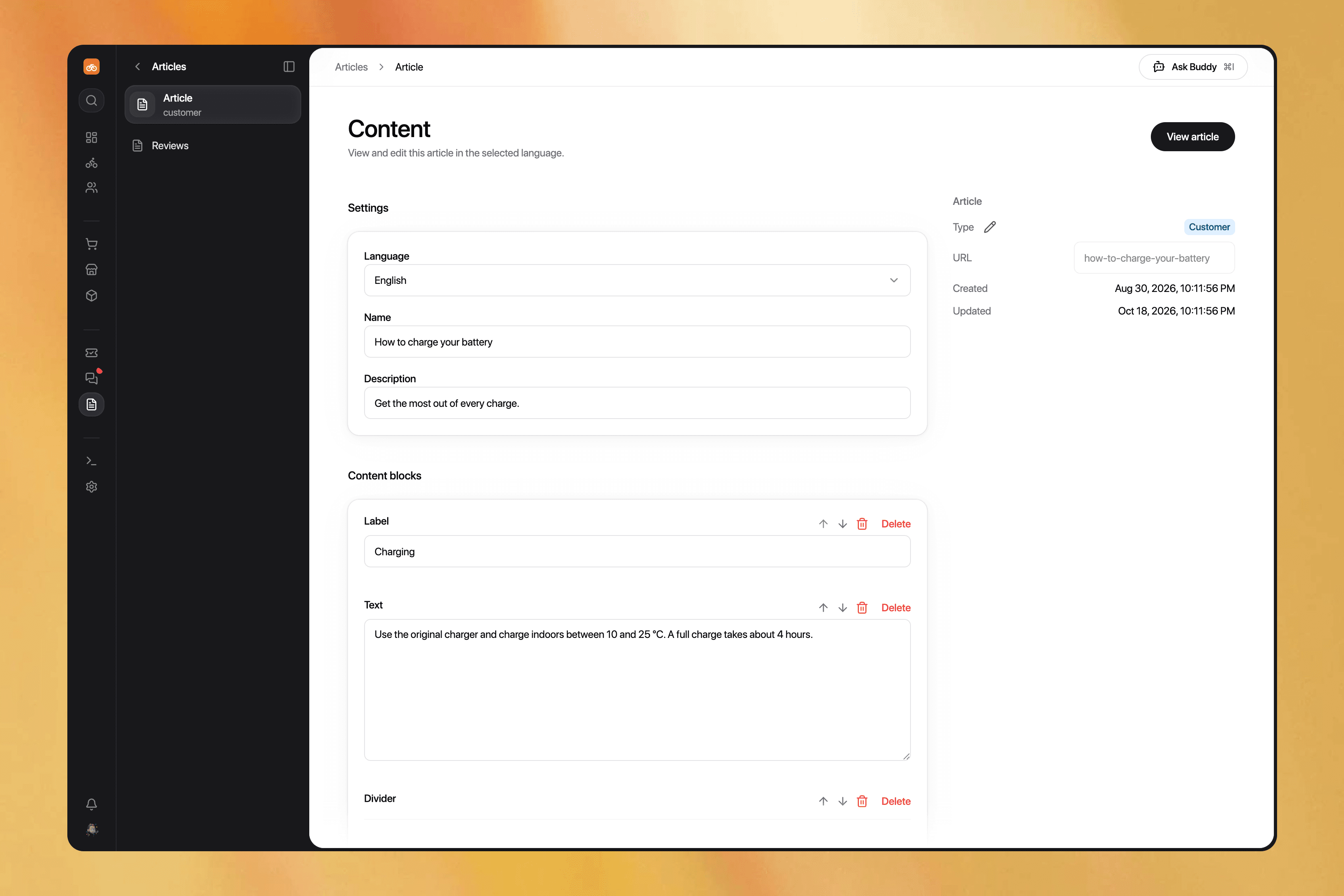 Rich content editor