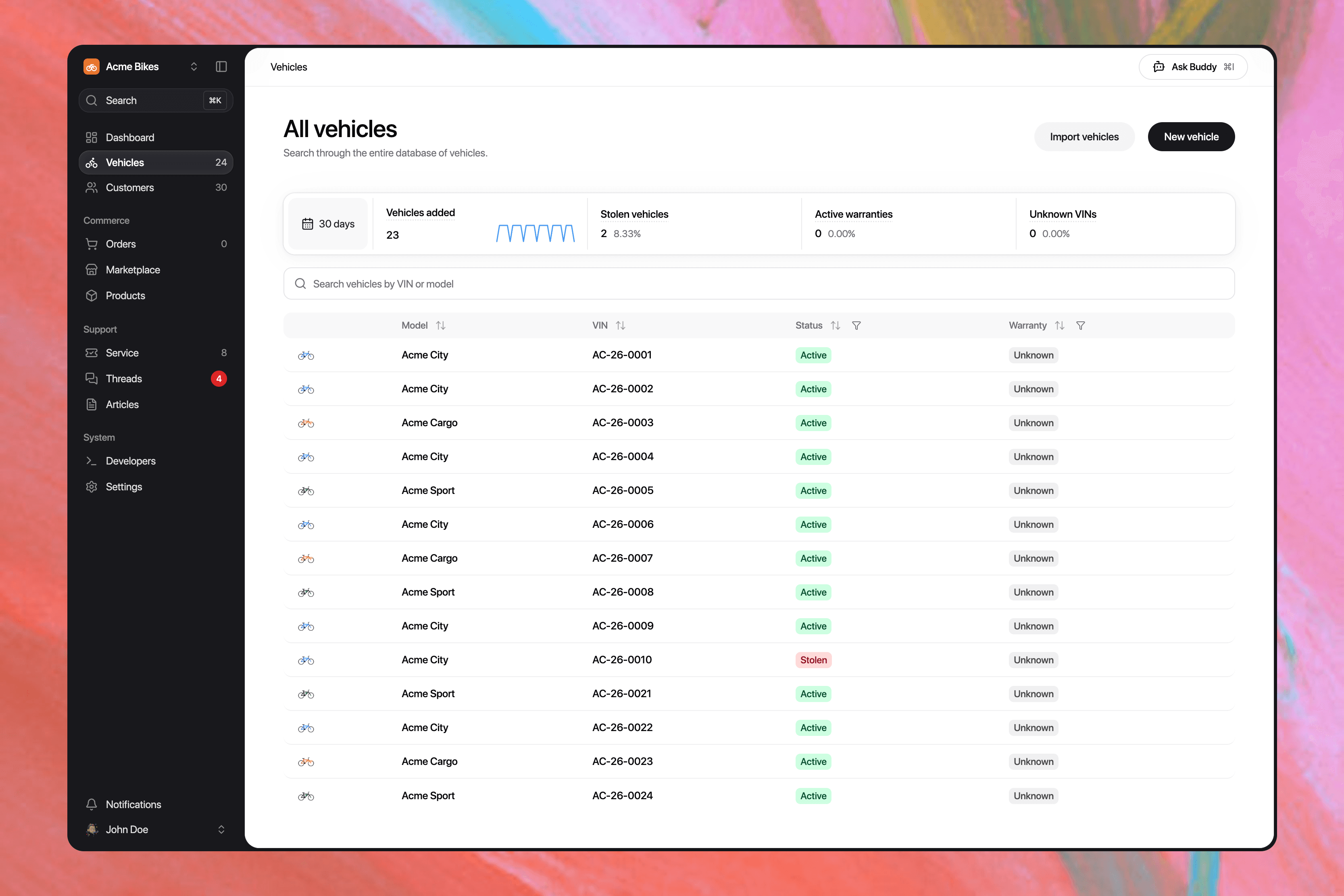 Component swap detection